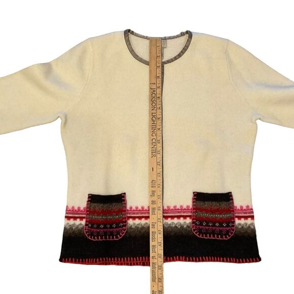 Sigrid Olsen Sport 100% Wool Sweater Cardigan Aztec Southwest Blanket Sz S - Picture 11 of 14